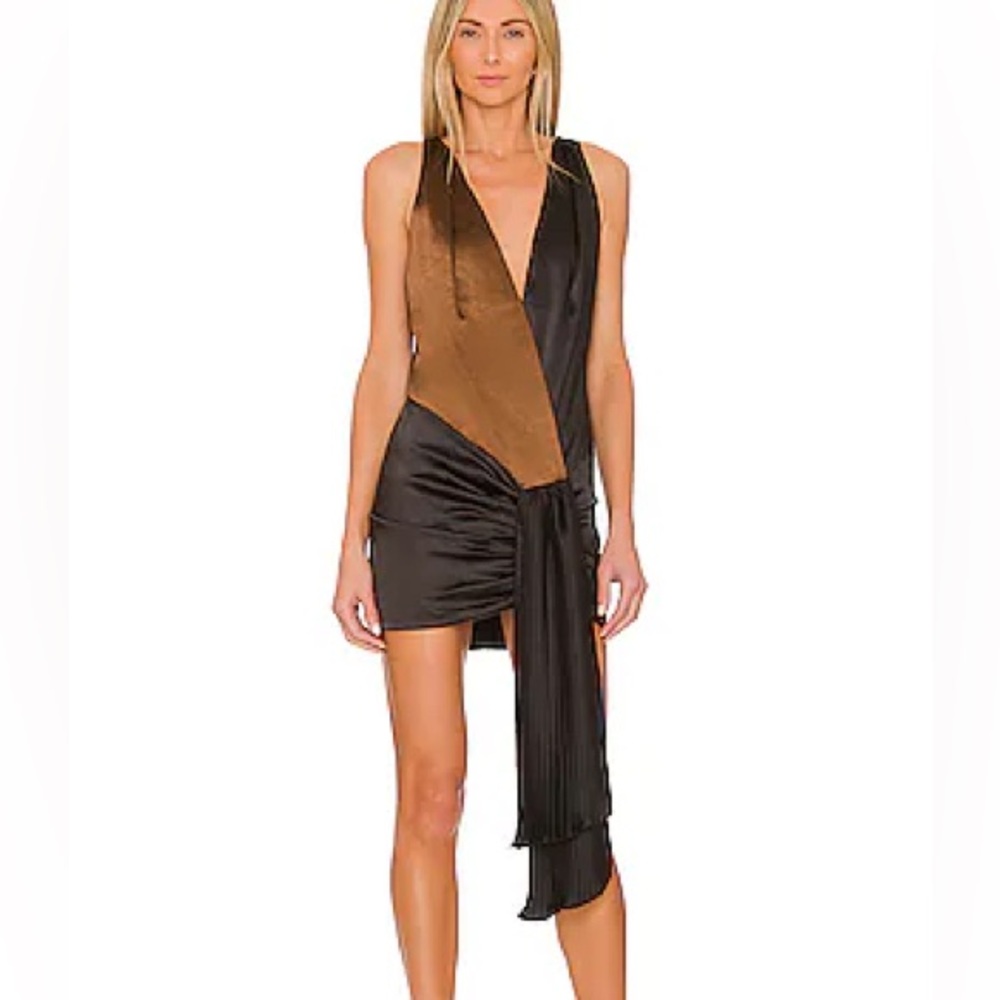 NBD Aurelia Dress in Black and Brown